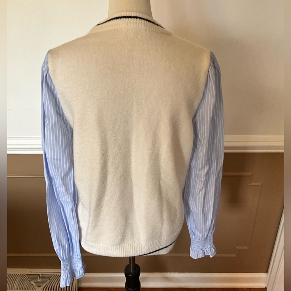 THML Cream Knit Sleeveless Sweater with Black Trim - Picture 2 of 4